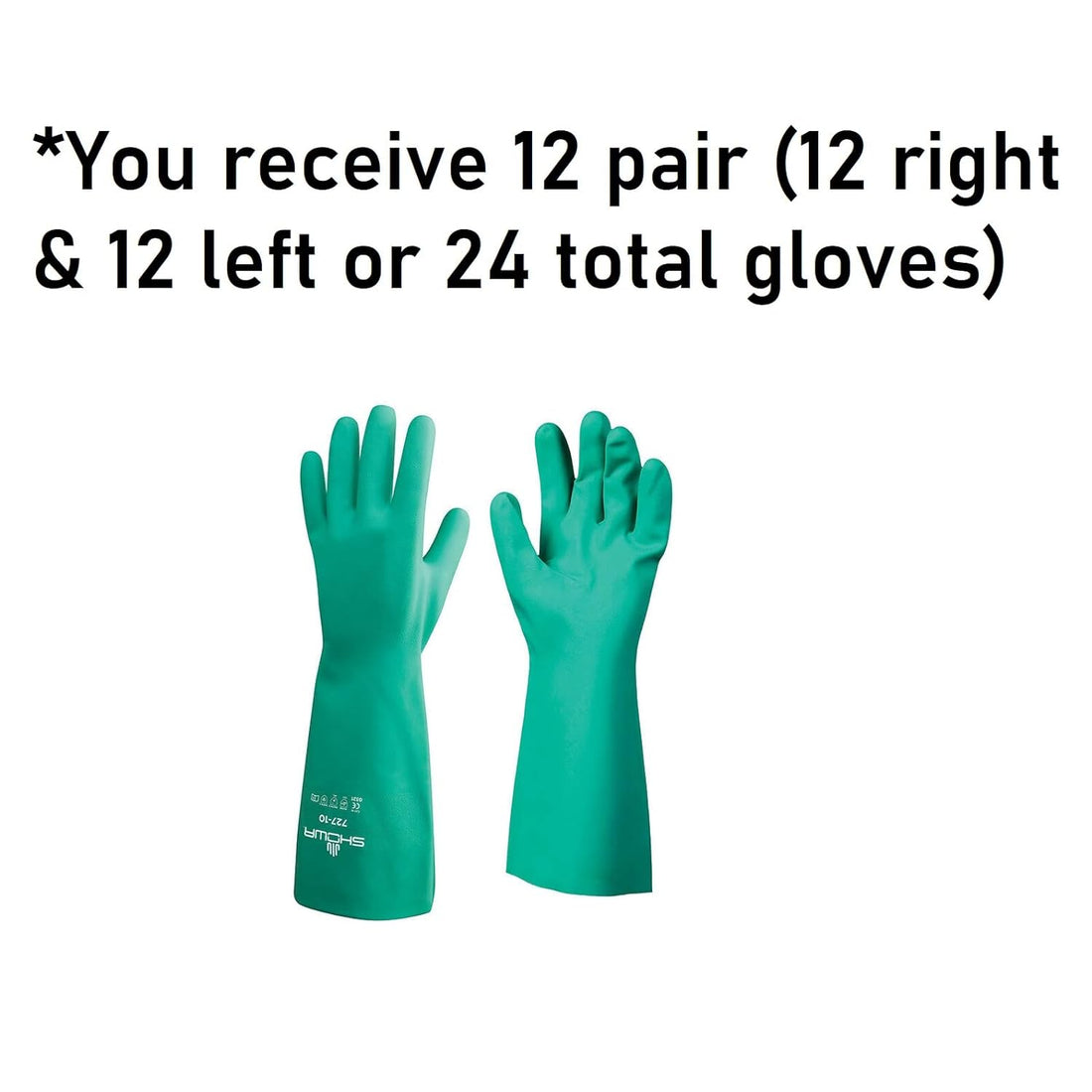 SHOWA 727 Nitrile Unlined Chemical Resistant Glove, XX-Large (Pack of 12 Pairs)