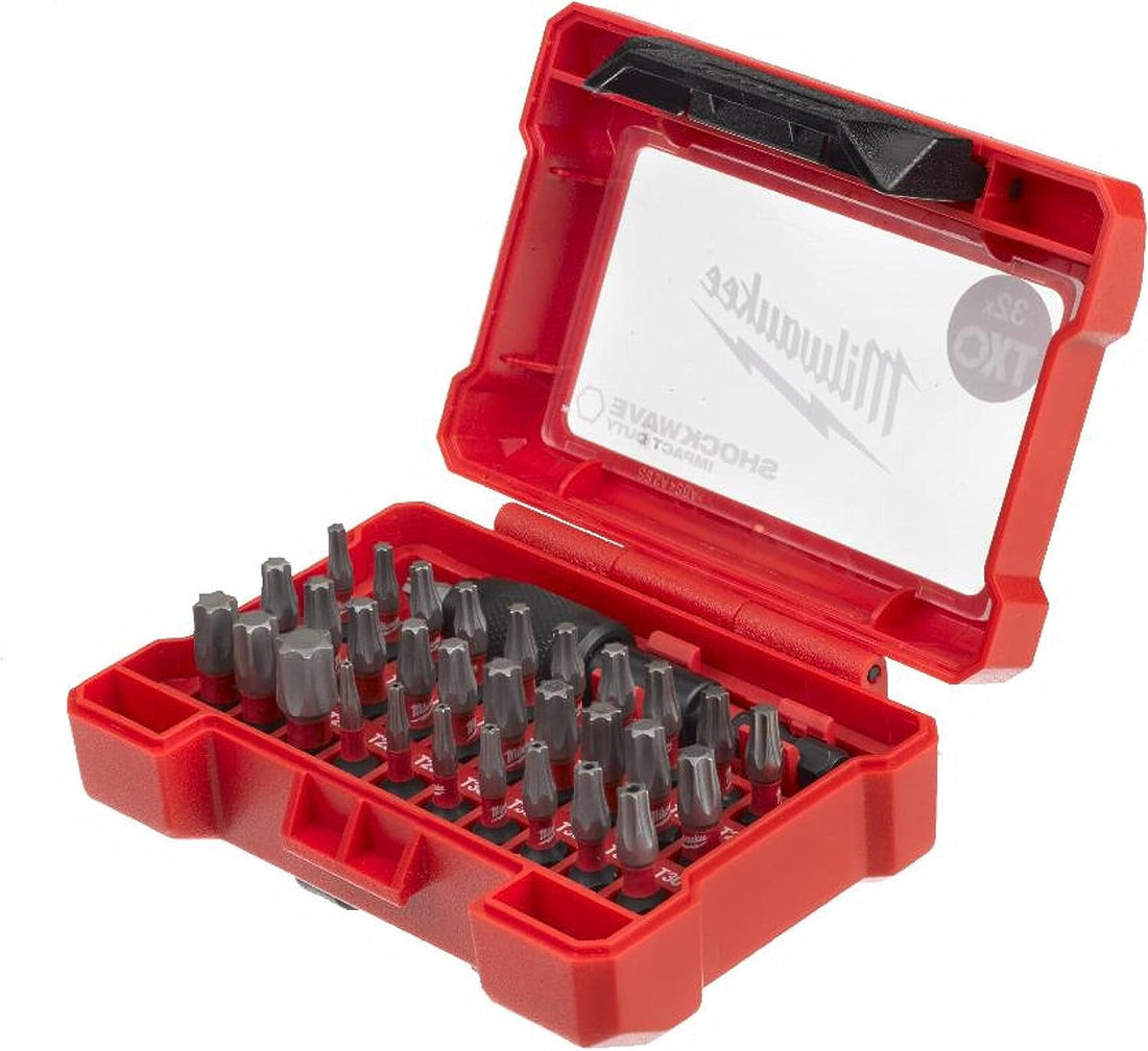 Milwaukee Shockwave Compact Bit 32 Piece Torx Set 4932471586, Set of 32, Red